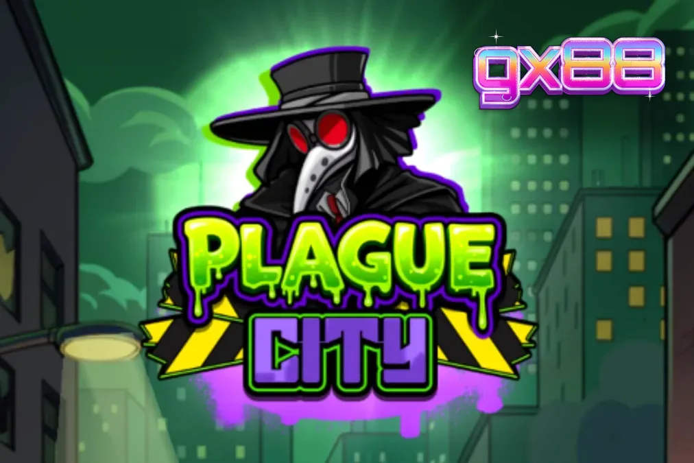 Tampilan antarmuka slot Plague City dengan tema laboratorium apokaliptik yang gelap
